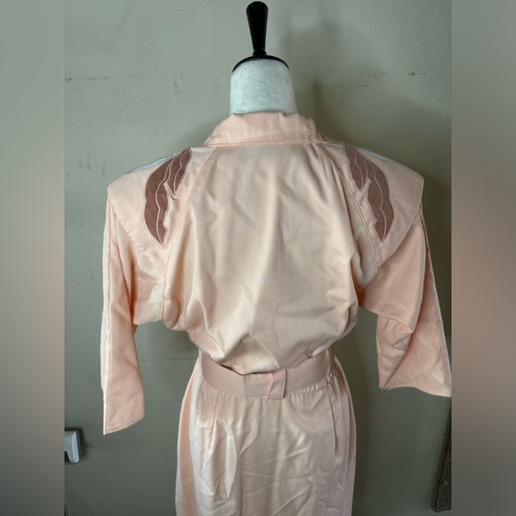 Vintage 80’s SLS Fashion Pink Western Midi Dress Coastal Cowgirl vaporwave - Picture 2 of 15